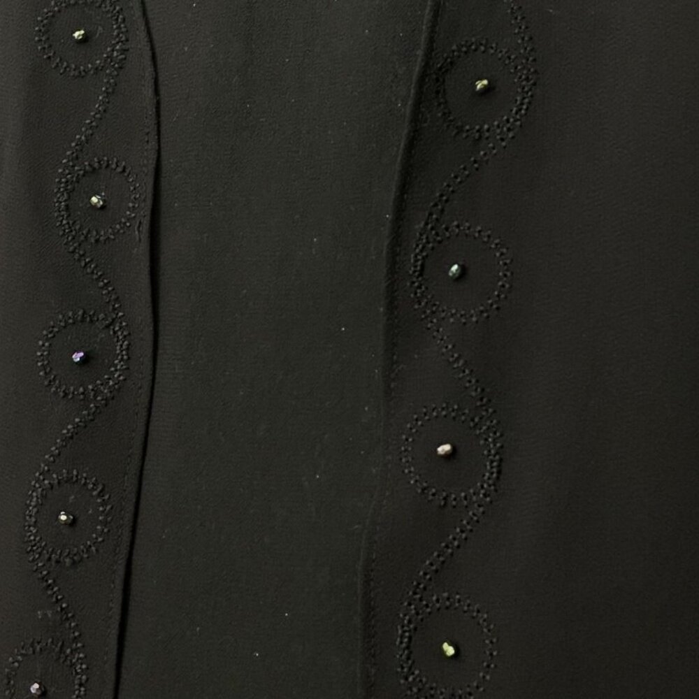 Danny & Nicole Cardigan Women Size 12 Blazer Sheer Open Front Rhinestoned Black - Picture 3 of 12